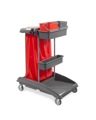 IDEATOP1 Carrello multiuso in plastica con portaoggetti e secchi (Montato)