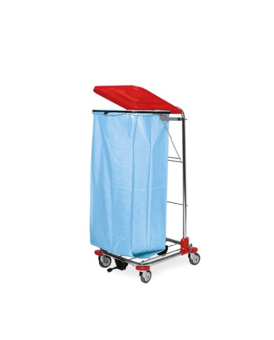 L1.50.80 Carrello portasacco con anello in gomma e pedale