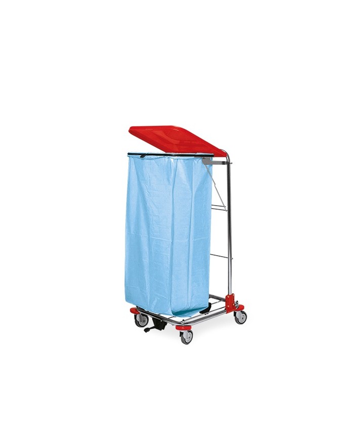 L1.50.80 Carrello portasacco con anello in gomma e pedale
