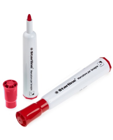 Marcatore per lavagne cancellabili Starline punta tonda 2,0mm rosso (Min.Mul./12)