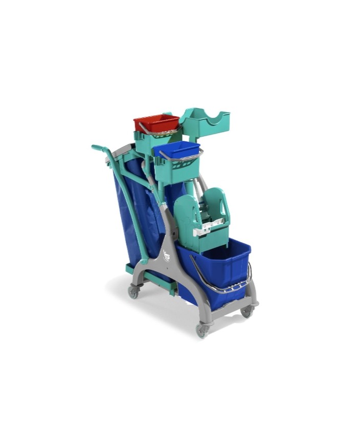 Nick Star 110 Carrello con secchio lavaggio, portasacco, secchi 4 L, vaschetta portaoggetti