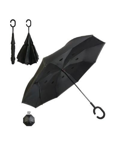Ombrello reversibile con manico tondo gommato