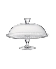 Pasabahce alzata vetro con piatto e campana Ø32cm H28cm