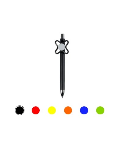 Penna a scatto in plastica colorata con spinner colorato