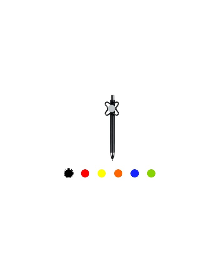 Penna a scatto in plastica colorata con spinner colorato