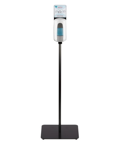 Piantana Square per dispenser disinfettante con deposito trasparente (dispenser e coperchio interno esclusi)