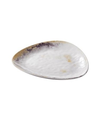 Piatto Galassia colorato in melamina rettangolare 26,5x26,5x2,5 cm