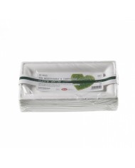 Piatto rettangolare in polpa di cellulosa compostabile 25x13cm 50pz