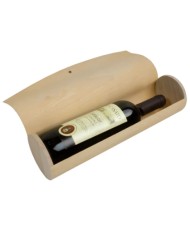 Portabottiglia cilindrico in legno di pino (1 bottiglia) con elastico
