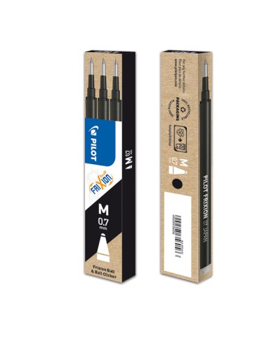 Refill a sfera Frixionball punta 0,7mm nero Pilot conf. 3 pezzi