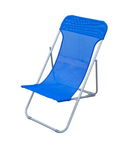 Sdraio pieghevole Beach - 70 x 72 x 45 cm - acciaio verniciato/texilene - blu - Garden Friend