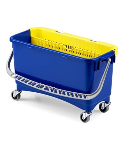Secchio carrellato spandicera (Secchio rettangolare lt.20 + set 4 ruote + griglia)
