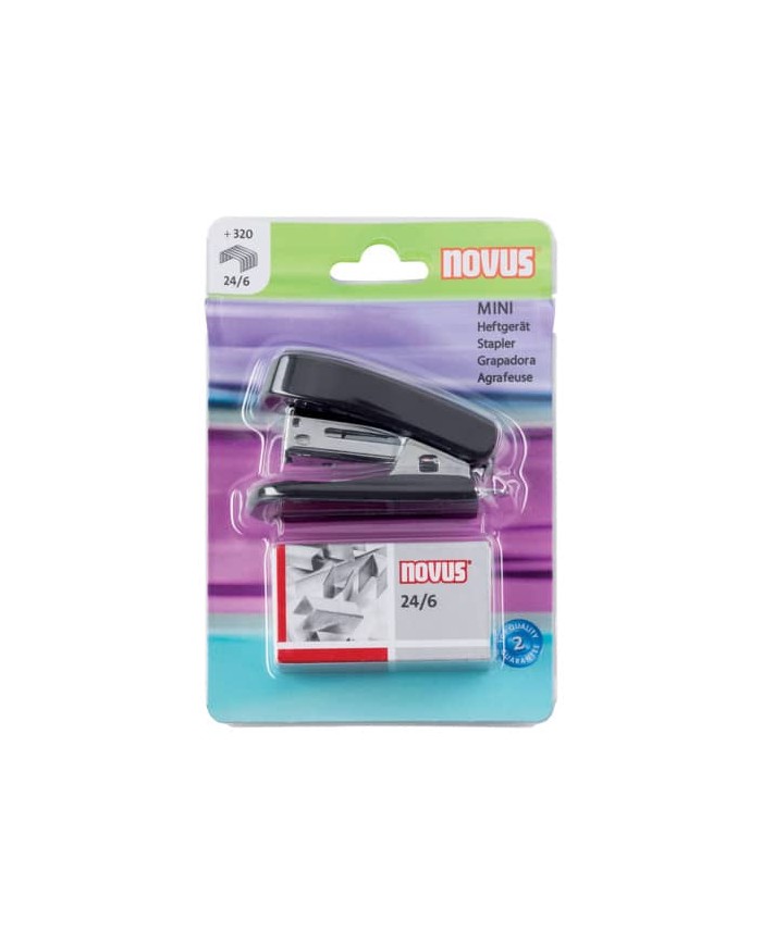 Set cucitrice Novus Mini + 320 punti 24/6 - max 12 fogli nero