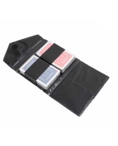 Set due mazzi da 52 carte da gioco, con custodia in PVC nero