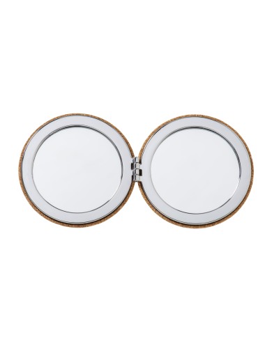 Specchietto doppio in sughero, a due ingrandimenti