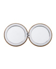 Specchietto doppio in sughero, a due ingrandimenti