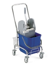 Sting singolo 25 L Carrello cromato con strizzatore e secchio