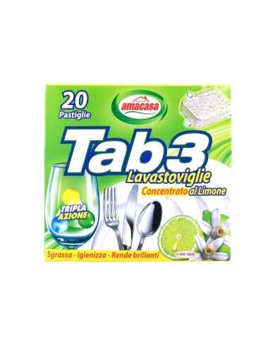TAB 3 Lavastoviglie Limone 20 Tabs 400gr