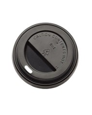 Tappo per bicchiere nero in polistirene PS Ø9,3cm 1000pz (DP-10732)