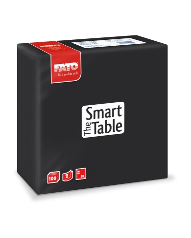 Tovagliolo 38x38 Smart Nero 2V 100pzx18