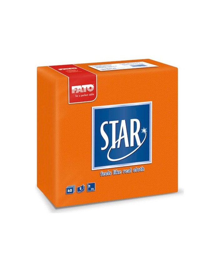 Tovagliolo 38X38 Star microcollato arancio 2V 40pzx30