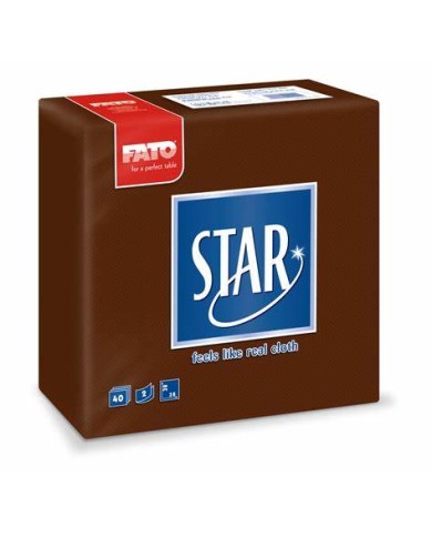 Tovagliolo 38X38 Star microcollato cioccolata 2V 40pzx30