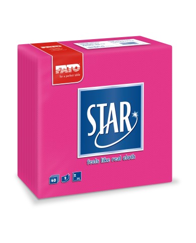 Tovagliolo 38X38 Star microcollato fucsia 2V 40pzx30