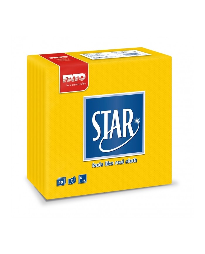Tovagliolo 38X38 Star microcollato giallo 2V 40pzx30