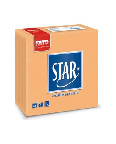 Tovagliolo 38X38 Star microcollato Pesca 2V 40pzx30