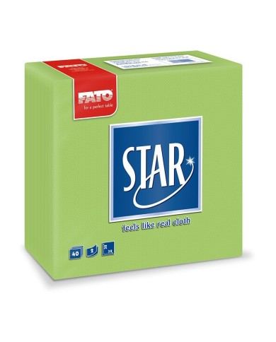 Tovagliolo 38X38 Star microcollato Verde mela 2V 40pzx30