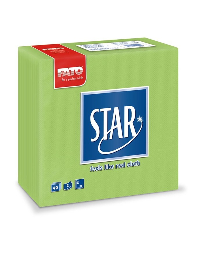 Tovagliolo 38X38 Star microcollato Verde mela 2V 40pzx30