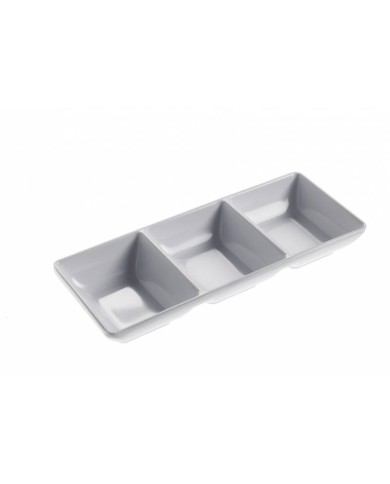 Vaschetta Acquamarina melamina rettangolare 3 scomparti 20x8x2,5cm