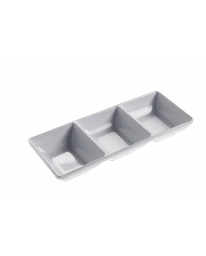 Vaschetta Acquamarina melamina rettangolare 3 scomparti 20x8x2,5cm