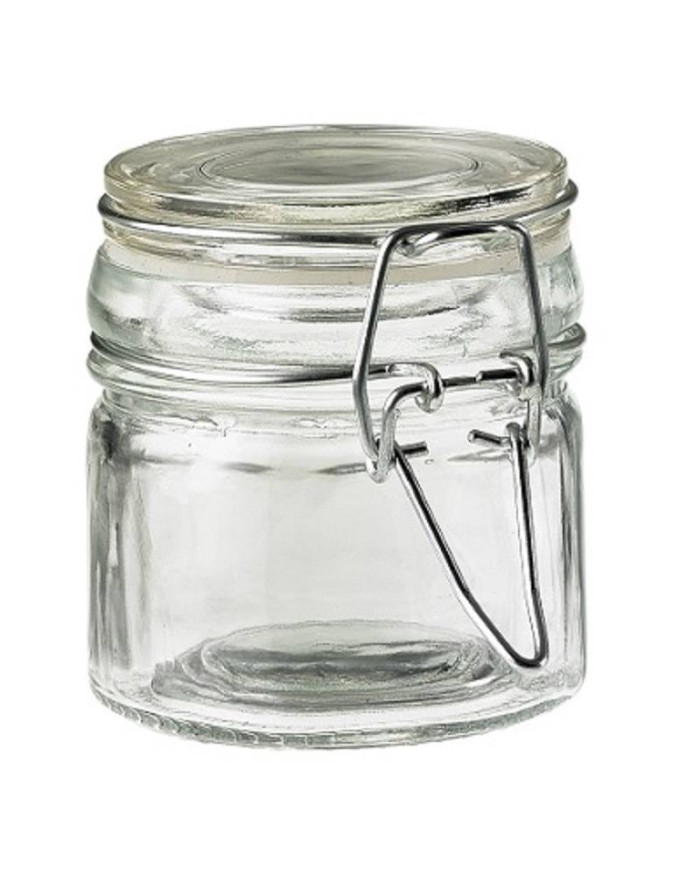 Vasetto in vetro con chiusura ermetica Ø6x7cm 100ml 12pz