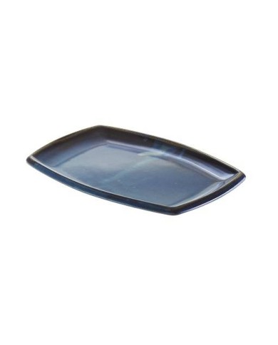 Vassoio nero in melamina rettangolare blu decorato Ibiza 22,4x15,5x2 cm