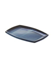 Vassoio nero in melamina rettangolare blu decorato Ibiza 22,4x15,5x2 cm