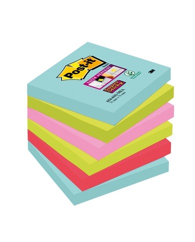Blocco Post it Super Sticky 654-6SS-COS 76x76mm colori Cosmic 90 fogli conf. 6 pezzi