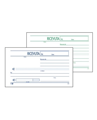 Blocco ricevute generiche 2 copie autoricalcanti 10x17cm 50 fogli BM (Min.Mul./5)