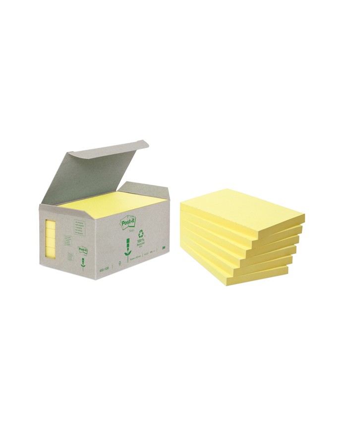 Blocco Z Notes Green giallo 76x127mm 100 fogli riciclabile 100% Post it
