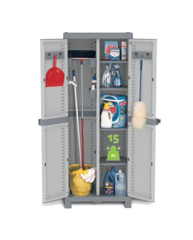 Armadio Domino Wave PPL a 2 ante base 3700 70x43,8x181,8cm grigio Terry