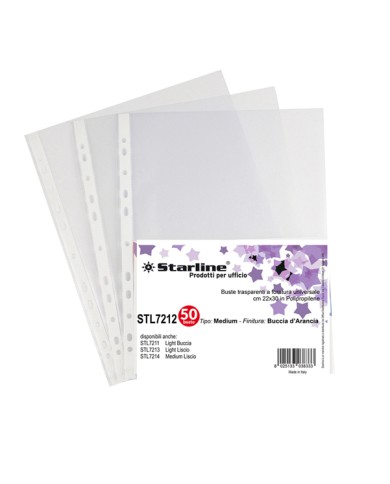 Buste forate Medium buccia 22x30cm trasparente Starline conf. 50 pezzi
