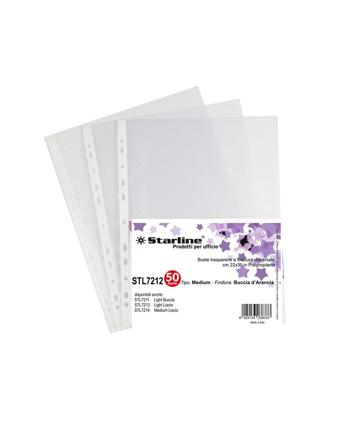 Buste forate Medium buccia 22x30cm trasparente Starline conf. 50 pezzi