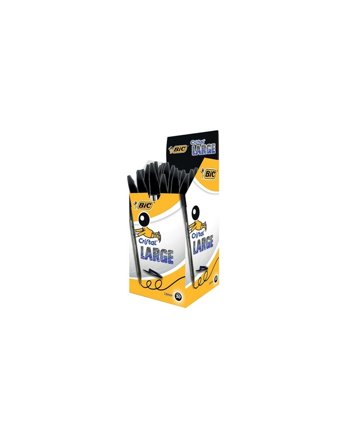 Penna sfera Cristal Large punta 1,6 mm nero Bic conf. 50 pezzi