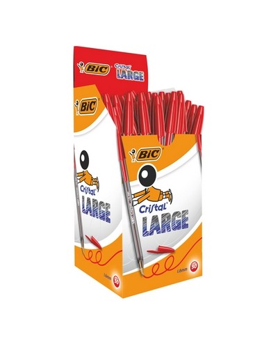 Penna sfera Cristal Large punta 1,6 mm rosso Bic conf. 50 pezzi