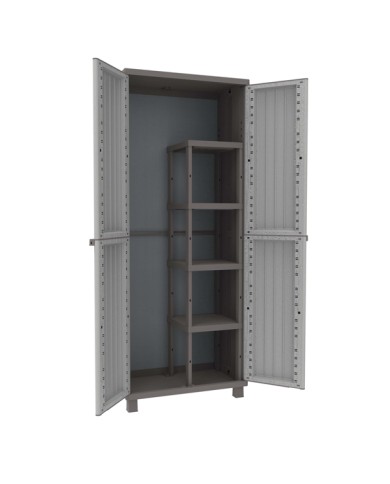 Armadio JWood 368 2 ante 68 x 37,5 x 170 cm PPL effetto legno grigio tortora Terry