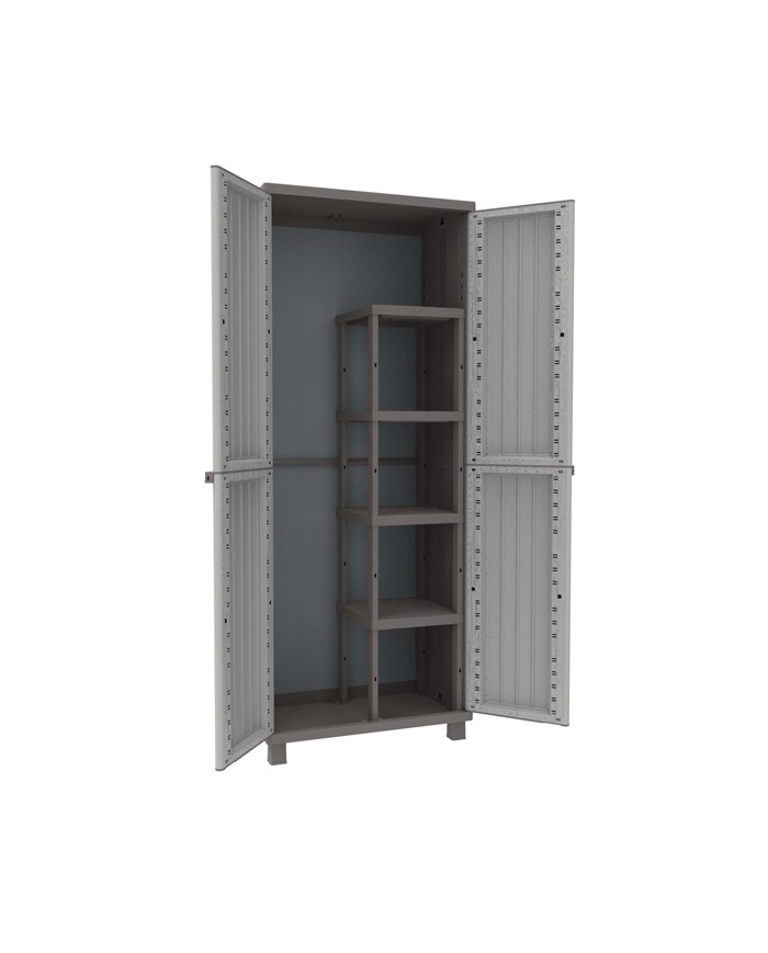 Armadio JWood 368 2 ante 68 x 37,5 x 170 cm PPL effetto legno grigio tortora Terry